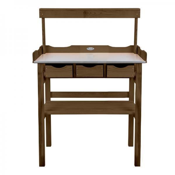 Fából készült ültetőasztal polccal és fiókokkal, barna, 113 x 80 x 38 cm
NG103