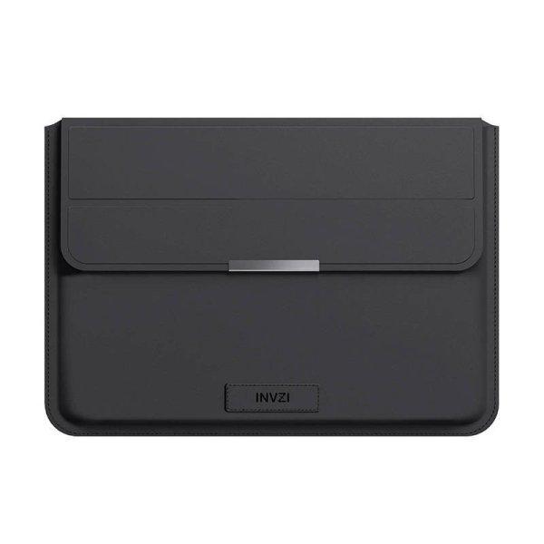 INVZI bőr tok / borító állvány funkcióval MacBook Pro/Air
15"/16" (fekete) számára