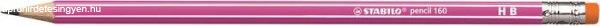 Grafitceruza radírral, HB, hatszögletű, STABILO "Pencil 160",
rózsaszín