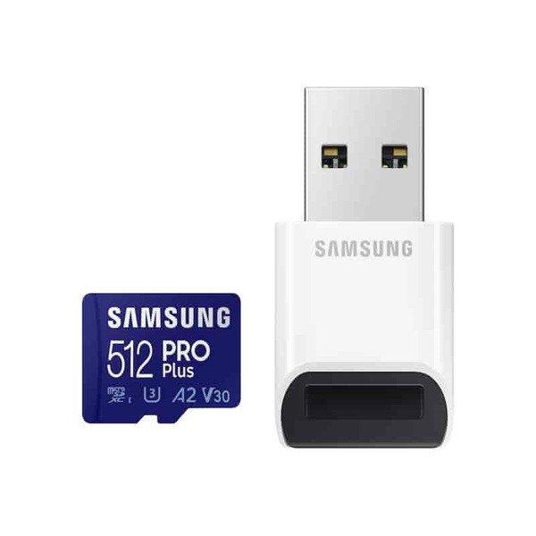 Samsung MicroSD kártya - 512GB MB-MD512KB/WW (PRO PLUS kártyaolvasóval,
UHS-I, R160/W120, adapter, 512GB)