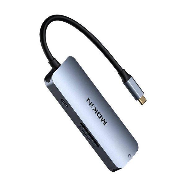 MOKiN 7 az 1-ben többportos USB-C hub 3x USB3.0+ SD/TF + HDMI + PD (ezüst)