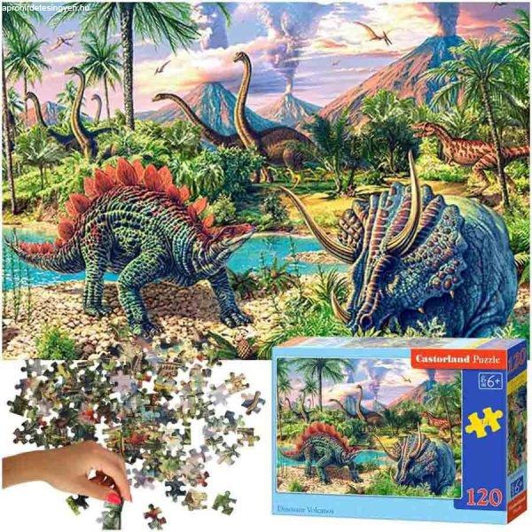 CASTORLAND Puzzle 120el. Dinosuar Volcanos - Dinoszauruszok a vulkánoknál