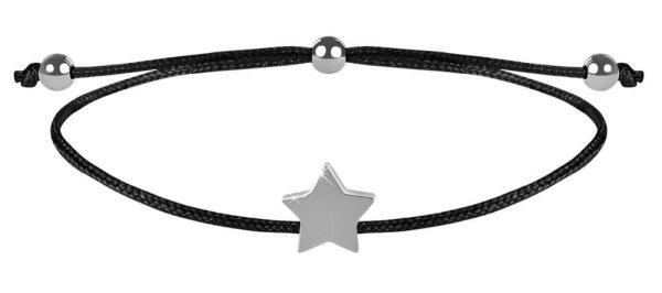 Troli Zsinór karkötő csillag alakú dísszel fekete /
acél