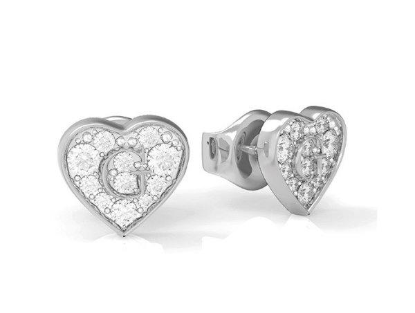 Guess Szív alakú fülbevaló kristályokkal UBE79072