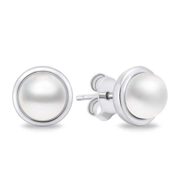 Brilio Silver Elegáns ezüst fülbevaló valódi
gyöngyökkel EA626W