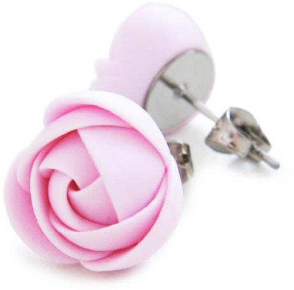 Troli Rózsaszín fülbevaló kisebb virágokkal