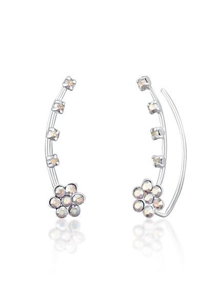 JwL Luxury Pearls Virágos fülbevaló kristályokkal JL0722