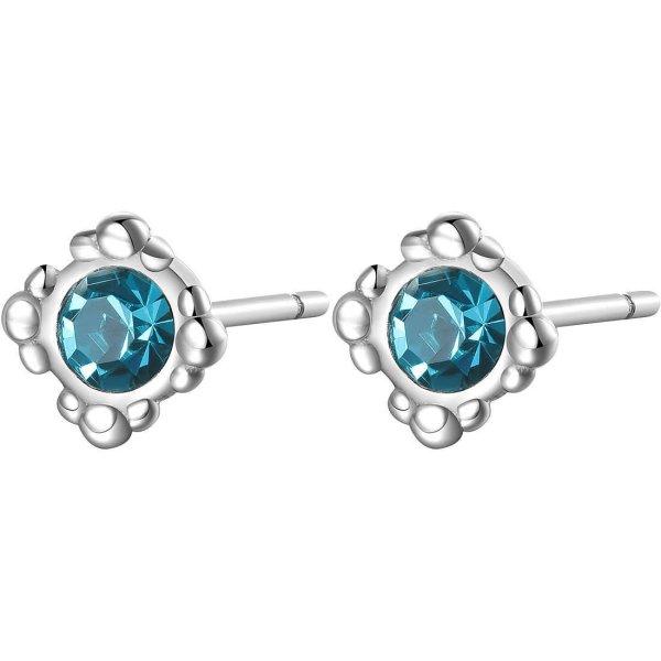 S`Agapõ Elegáns acél fülbevaló kék
kristályokkal CLICK SCK33