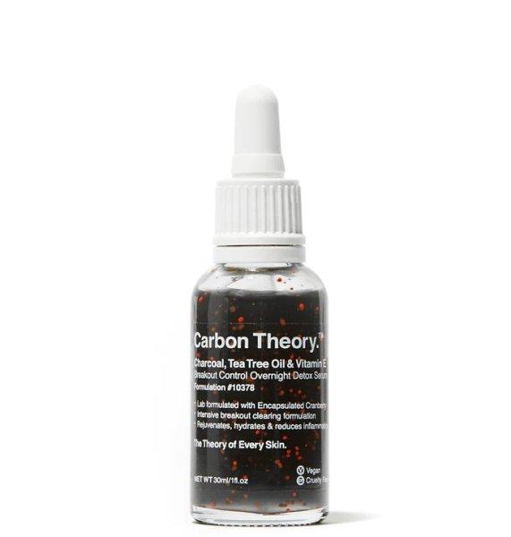 Carbon Theory Éjszakai méregtelenítő szérum Charcoal,
Tea Tree Oil & Vitamin E Breakout Control (Overnight Detox Serum) 30 ml