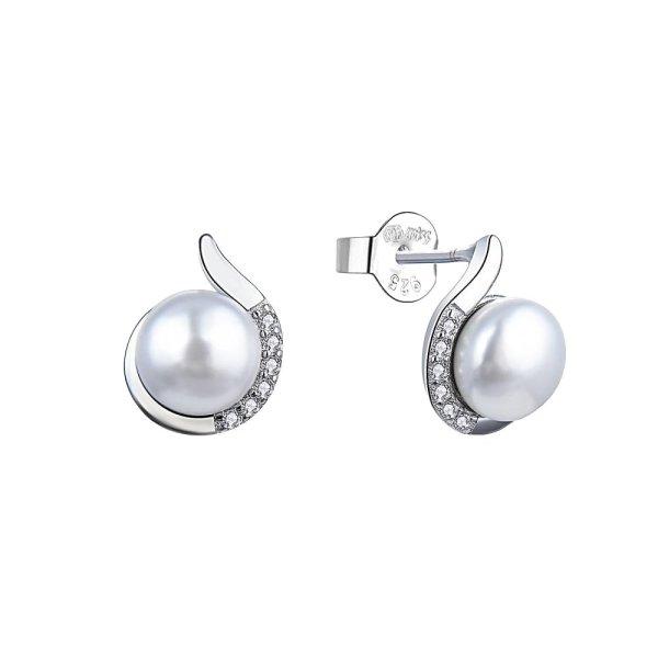MOISS Elegáns ezüst fülbevaló gyöngyökkel és
cirkóniumokkal E0001852