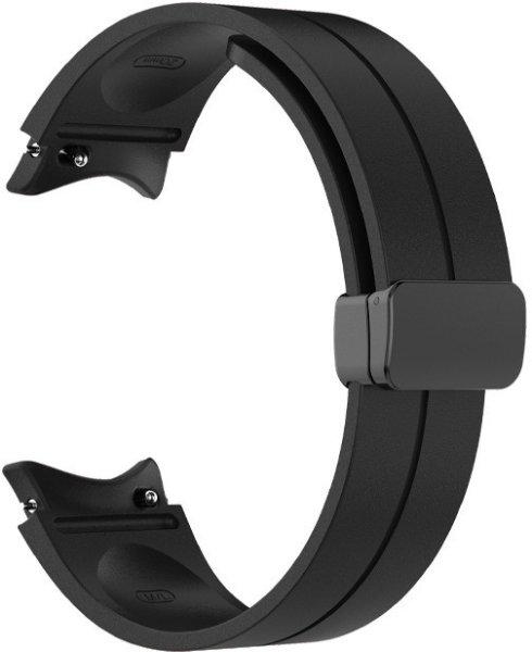 4wrist Szilikon szíj fekete csattal Samsung Galaxy Watch 6/5/4-hoz - Black