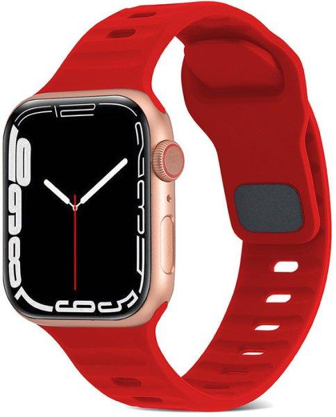 4wrist Szilikon szíj Apple Watch-hoz - 42/44/45/49 mm - Red