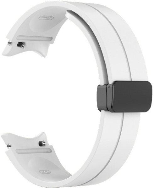4wrist Szilikon szíj fekete csattal Samsung Galaxy Watch 6/5/4-hoz - White
