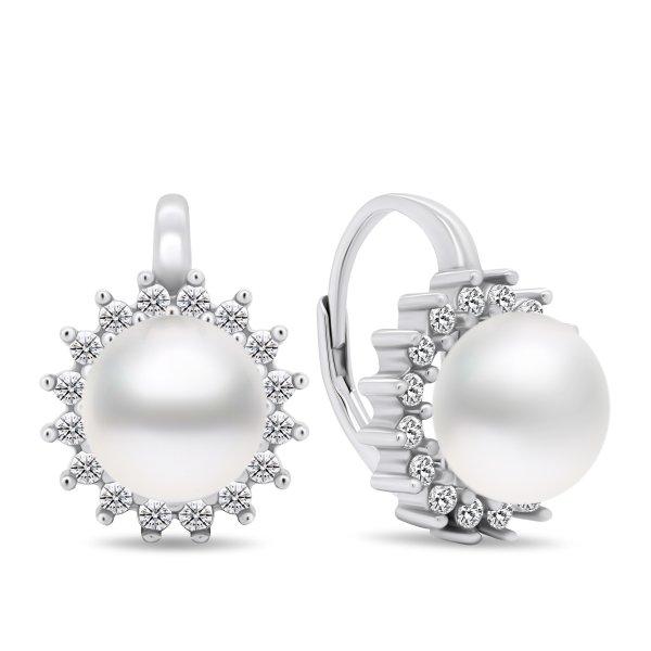 Brilio Silver Lenyűgöző ezüst fülbevaló
gyöngyökkel és cirkónium kővel EA418W