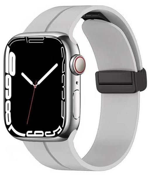4wrist Szilikon szíj mágneses csattal Apple Watch-hoz 38/40/41 mm -
Grey