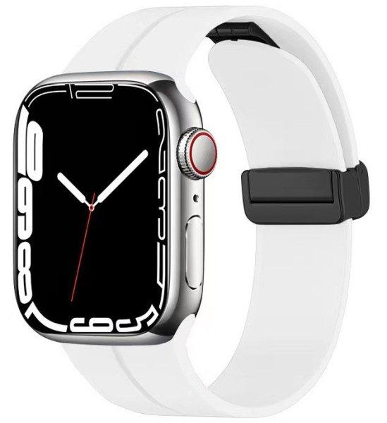 4wrist Szilikon szíj mágneses csattal Apple Watch-hoz 42/44/45/49 mm -
White