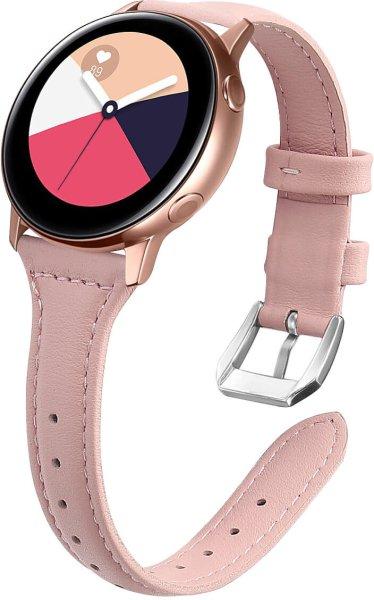 4wrist Slim bőr óraszíj a Samsung Galaxy Watch-hoz 6/5/4 - Pink