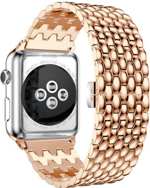 4wrist Sárkány mintázatú acél szíj Apple Watch-hoz
38/40/41 mm - Rose Gold