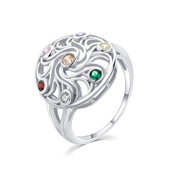 MOISS Játékos ezüst gyűrű színes cirkónium
kővel R00021 59 mm