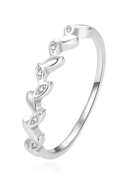 Beneto Csillogó ezüst gyűrű átlátszó
cirkónium kővel AGG389 52 mm