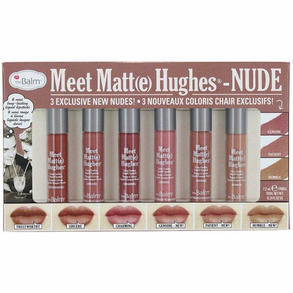 theBalm 6 darab hosszantartó folyékony rúzsból
álló készlet Meet Matte Hughes - Nude #8