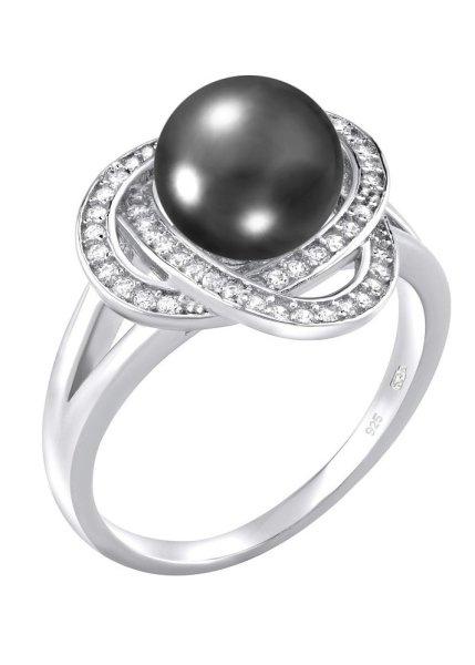 Silvego Laguna ezüst gyűrű valódi természetes fekete
gyönggyel LPS0044B 59 mm