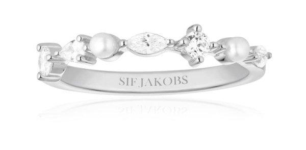 Sif Jakobs Ezüst gyűrű cirkónium kövekkel és
gyöngyökkel Adria SJ-R12260-PCZ 54 mm
