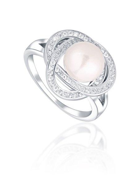 JwL Luxury Pearls Bájos gyűrű valódi gyöngyökkel
és cirkónium kövekkel JL0759 54 mm