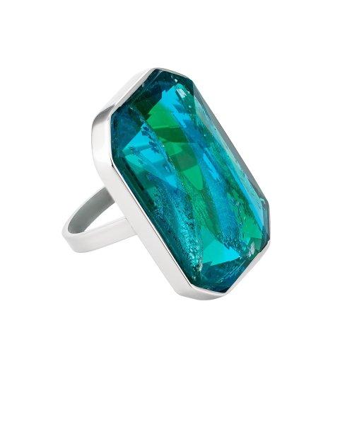 Preciosa Luxus acél gyűrű kézzel préselt cseh
kristály kővel Preciosa Ocean Emerald 7446 66 57 mm
