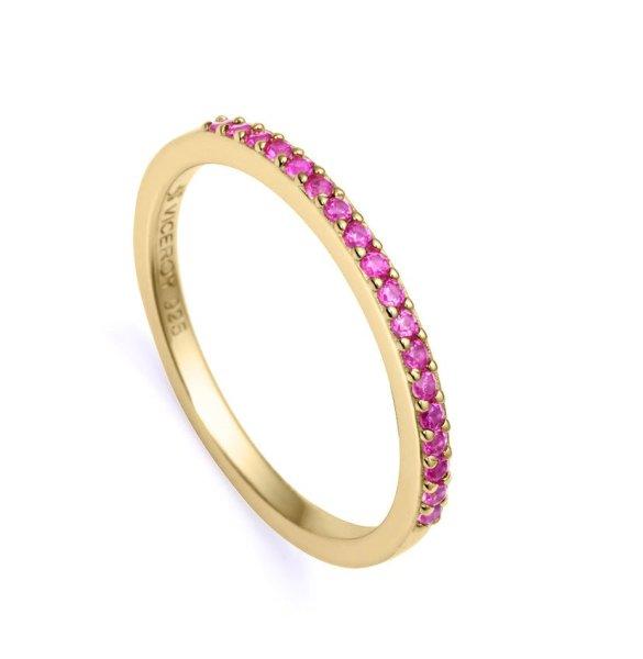 Viceroy Elegáns, aranyozott gyűrű rózsaszín
cirkónium kövekkel Trend 9118A012 54 mm