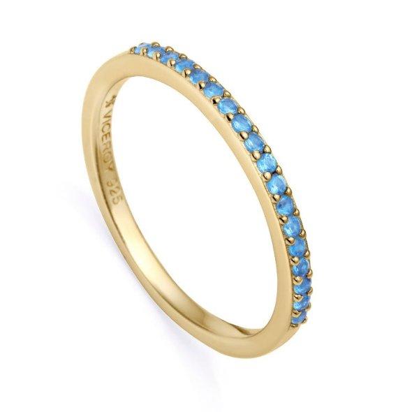 Viceroy Elegáns, aranyozott gyűrű kék cirkónium
kövekkel Trend 9118A014 52 mm