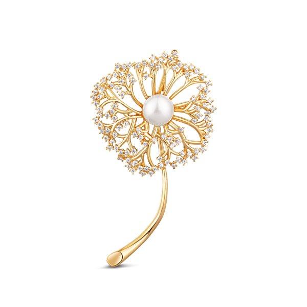 JwL Luxury Pearls Romantikusaranyozott bross 2 az 1-ben igazi fehér
gyönggyel JL0729