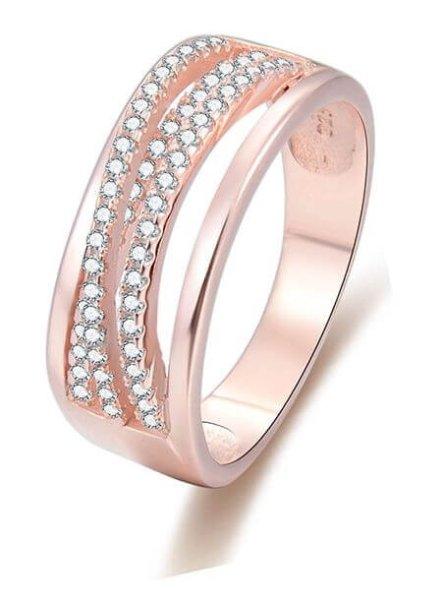 Beneto Rózsaszín aranyozott ezüst gyűrű
cirkónium kővel AGG340 52 mm