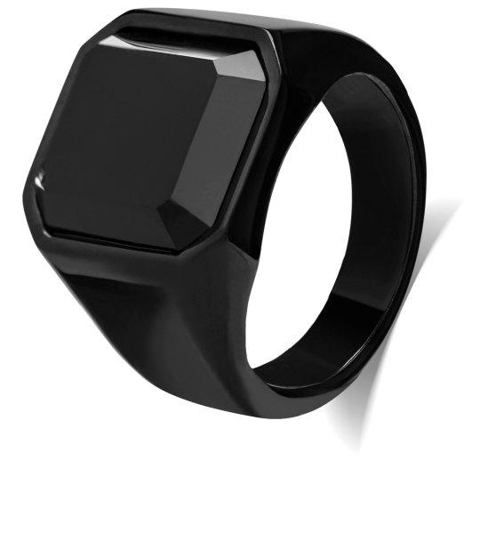Troli Masszív gyűrű fekete kristállyal 67 mm