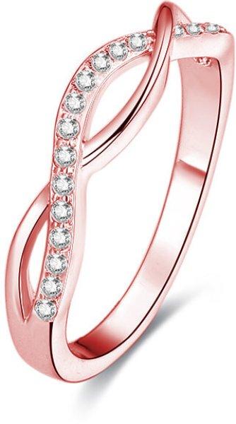 Beneto Rózsaszín aranyozott ezüst gyűrű
kristályokkal AGG191 56 mm