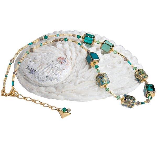 Lampglas Lenyűgöző Emerald Oasis nyaklánc 24 karátos
aranyból Lampglas NCU68 gyöngyökkel