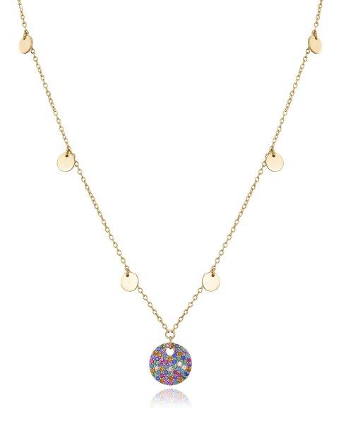 Viceroy Játékos aranyozott nyaklánc színes
kristályokkal Elegant 13071C100-39