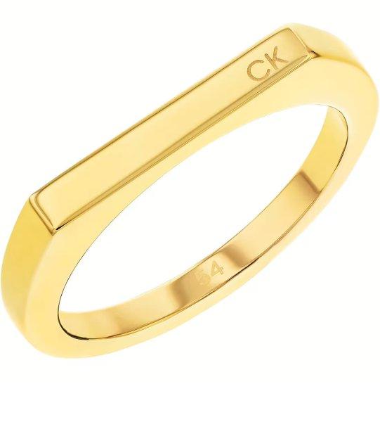 Calvin Klein Időtlen aranyozott gyűrű Faceted 35000188 54 mm