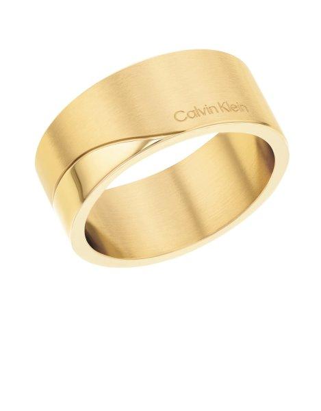 Calvin Klein Elegáns aranyozott acél gyűrű 35000199 54 mm