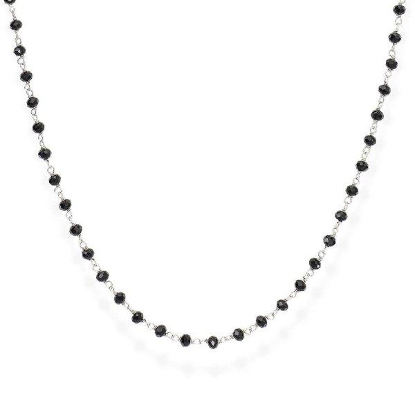 Amen Romance CLBN időtálló ezüst nyaklánc fekete
kristályokkal 45 cm