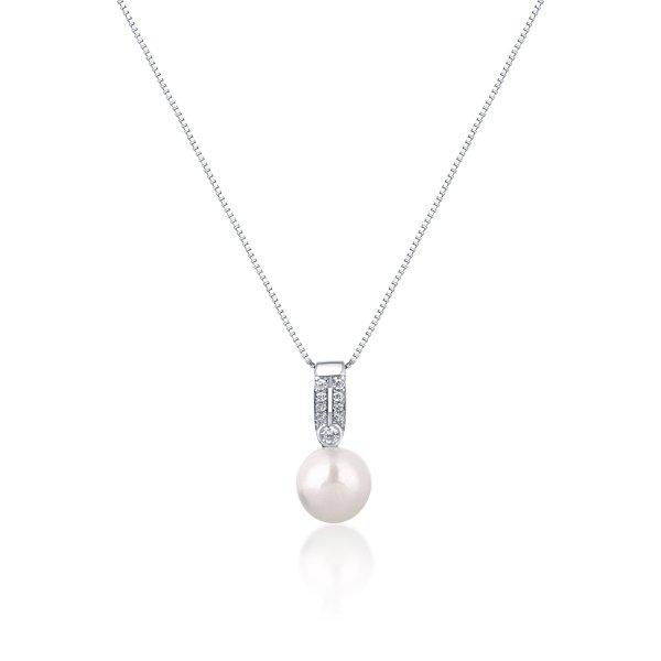 JwL Luxury Pearls Elegáns nyaklánc valódi gyönggyel és
cirkónium kövekkel JL0748 (lánc, medál)