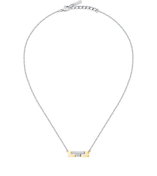 Trussardi Acél bicolor nyaklánc cirkónium kövekkel T-Logo
TJAXC06