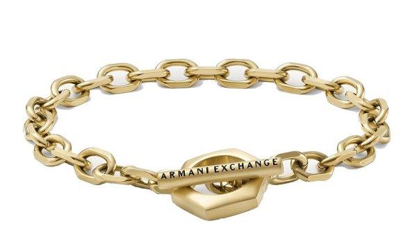 Armani Exchange Bájos férfi aranyozott karkötő AXG0104710