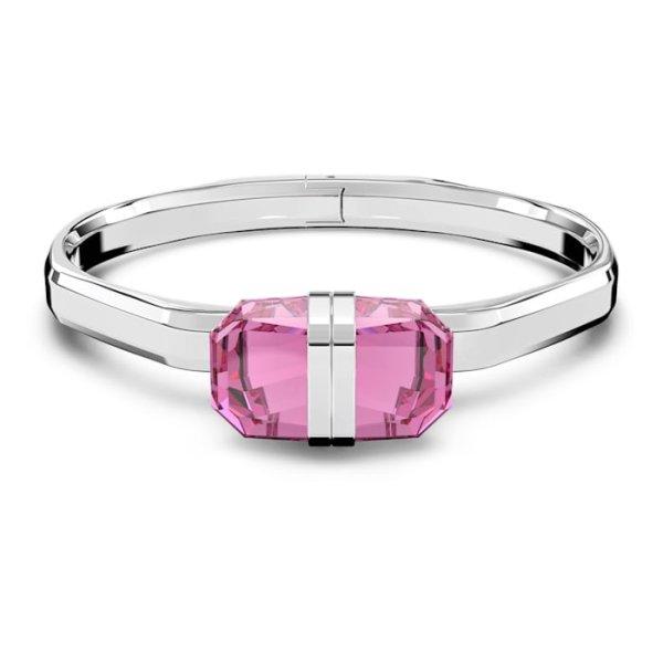 Swarovski Gyönyörű tömör karkötő
rózsaszín kristályokkal Lucent 5633628 L (6 x 5 cm)