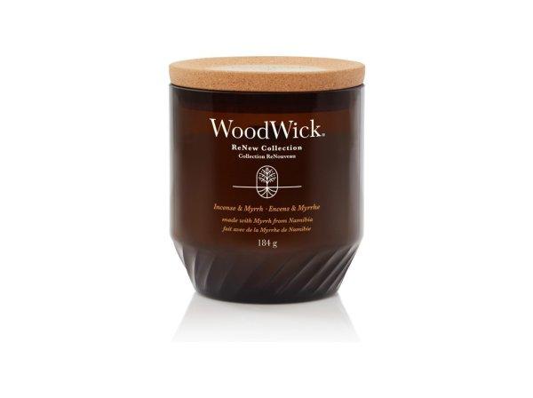 WoodWick Illatgyertya ReNew közepes üveg Incense & Myrrh 184 g