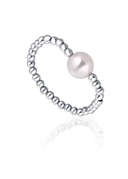 JwL Luxury Pearls Minimalista ezüst gyűrű valódi
édesvízi gyönggyel JL0790