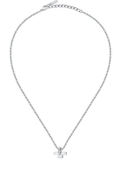 Trussardi Stílusos acél nyaklánc kristállyal T-Logo TJAXC14
(lánc, medál)