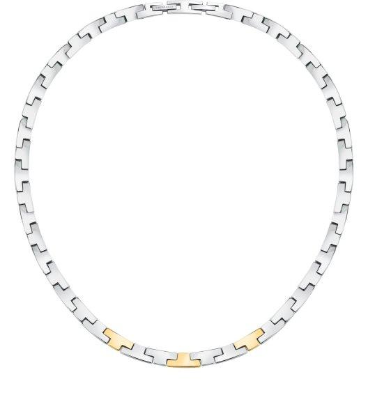 Trussardi Luxus acél bicolor nyaklánc T-Logo TJAXC02