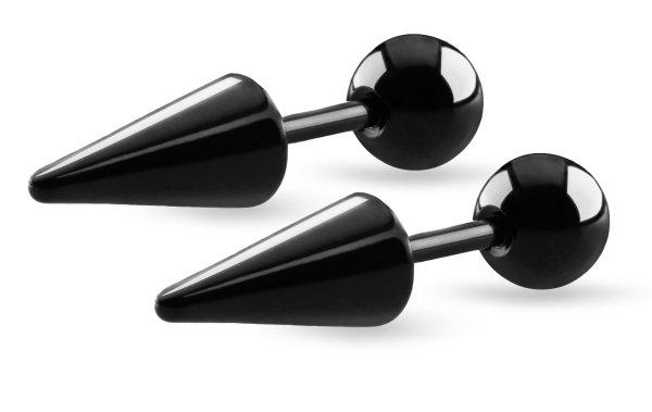 Troli Eredeti fekete acél fülbevaló VGE735B