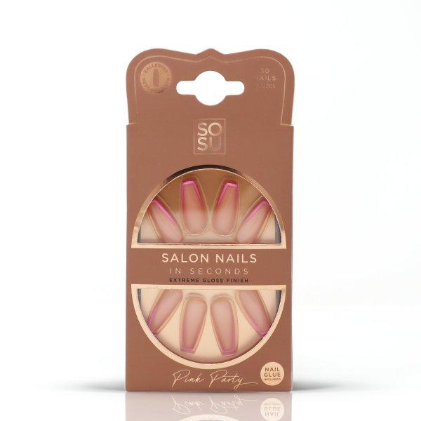 SOSU Cosmetics Műkörmök Pink Party (Salon Nails) 30 db